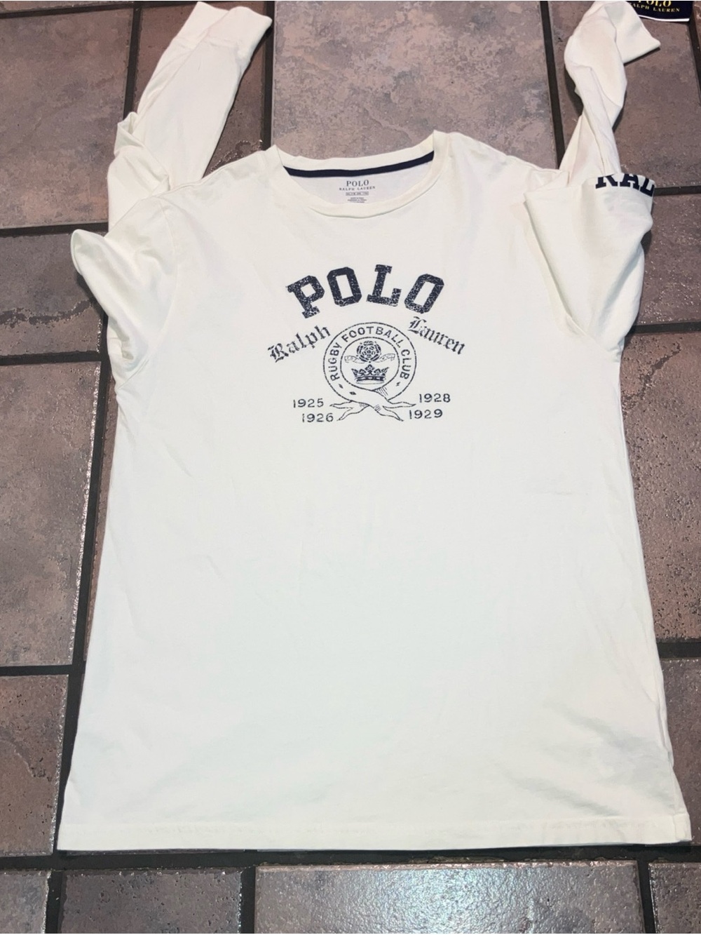 Polo by Ralph Lauren White Tee with Navy Graphic Crest